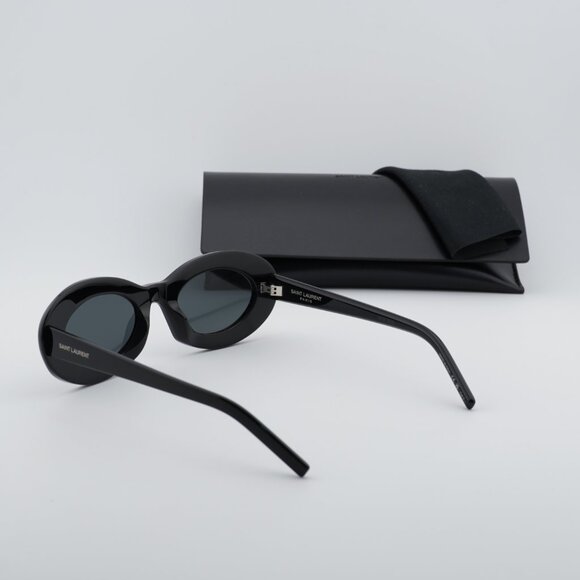 Saint Laurent SL 594 008 Oval Sunglasses - Black/Black main image 9